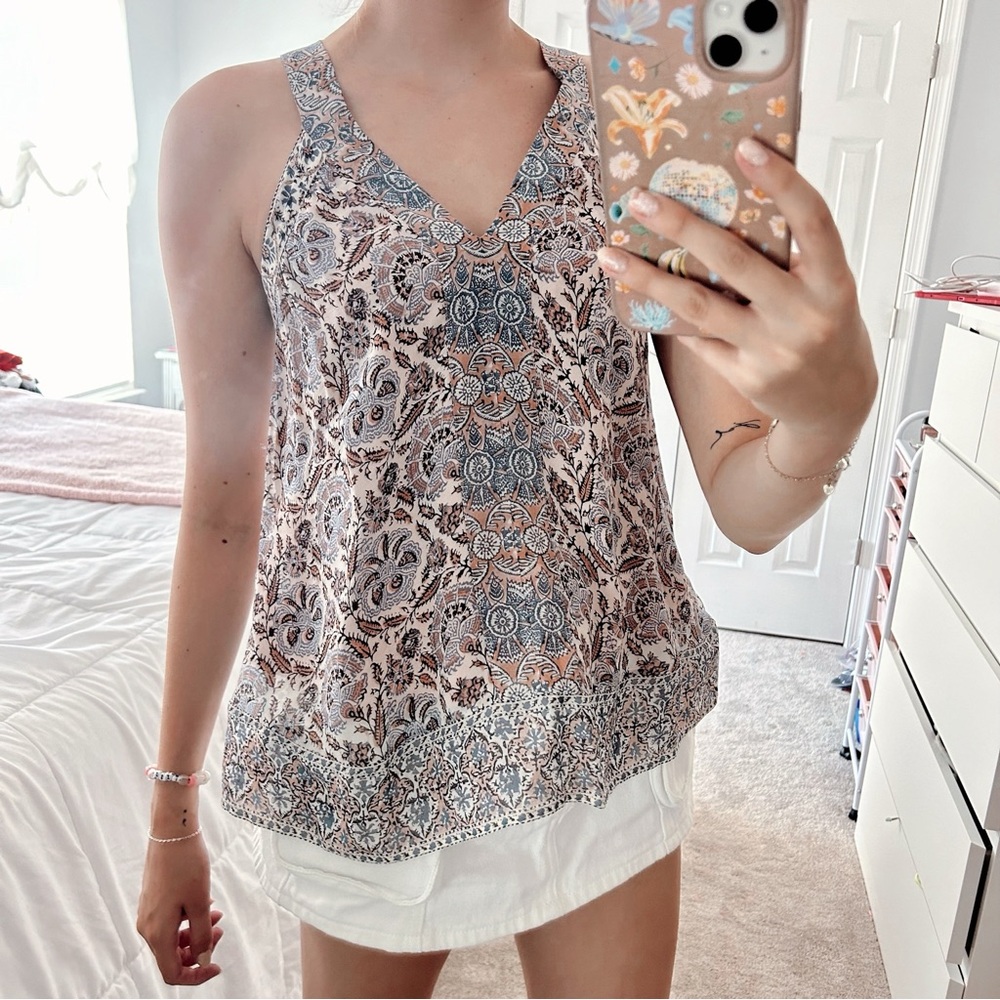 Joie Patterned Tank Top/Blouse